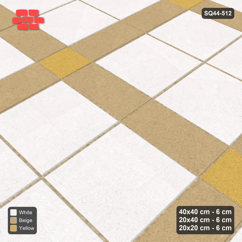 Interlock (Pasco) 40x40 cm · SQ44-512 · Panel Grid 2x2, Accent Crossings, 400 cm - Golden Sand · Side view Interlock (Pasco) 40x40 cm · SQ44-512 · Panel Grid 2x2, Accent Crossings, 400 cm - Golden Sand · Side view