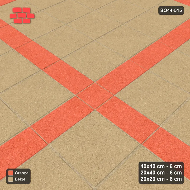 Interlock (Pasco) 40x40 cm · SQ44-515 · Panel Grid 4x4, Dark Plank Lines, Line Edges - Clay Court · Side view Interlock (Pasco) 40x40 cm · SQ44-515 · Panel Grid 4x4, Dark Plank Lines, Line Edges - Clay Court · Side view