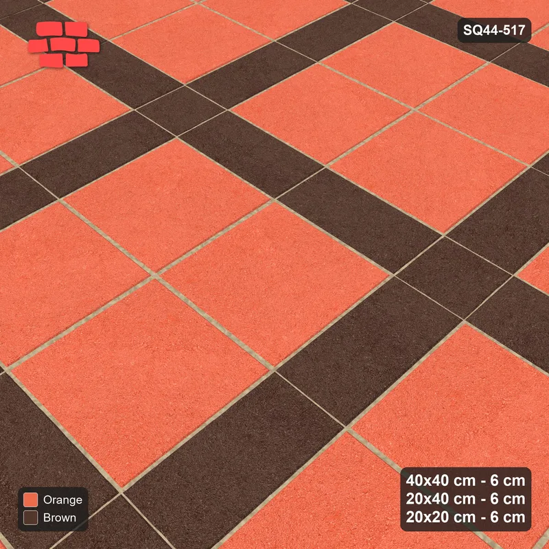 Interlock (Pasco) 40x40 cm · SQ44-517 · Panel Grid 2x2, Dark Plank Lines, 360 cm - Burnt Clay · Side view Interlock (Pasco) 40x40 cm · SQ44-517 · Panel Grid 2x2, Dark Plank Lines, 360 cm - Burnt Clay · Side view