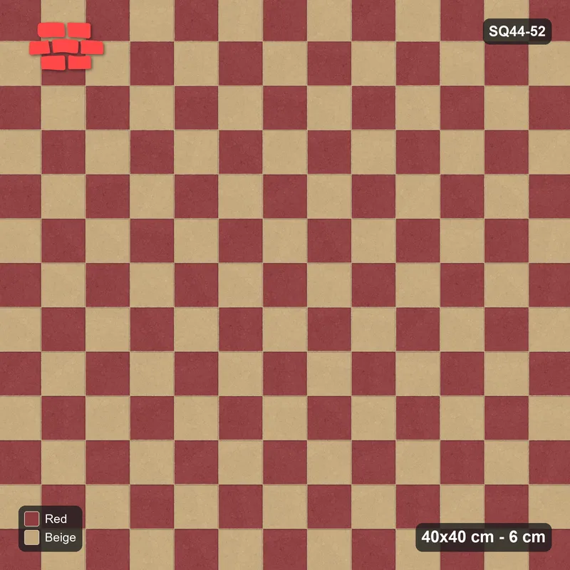 Interlock (Pasco) 40x40 cm · SQ44-52 · Checkerboard · Top view Interlock (Pasco) 40x40 cm · SQ44-52 · Checkerboard · Top view