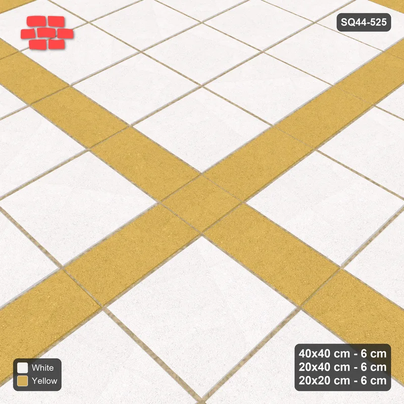 Interlock (Pasco) 40x40 cm · SQ44-525 · Panel Grid 4x4, Dark Plank Lines, Line Edges - Ivory & Ochre · Side view Interlock (Pasco) 40x40 cm · SQ44-525 · Panel Grid 4x4, Dark Plank Lines, Line Edges - Ivory & Ochre · Side view