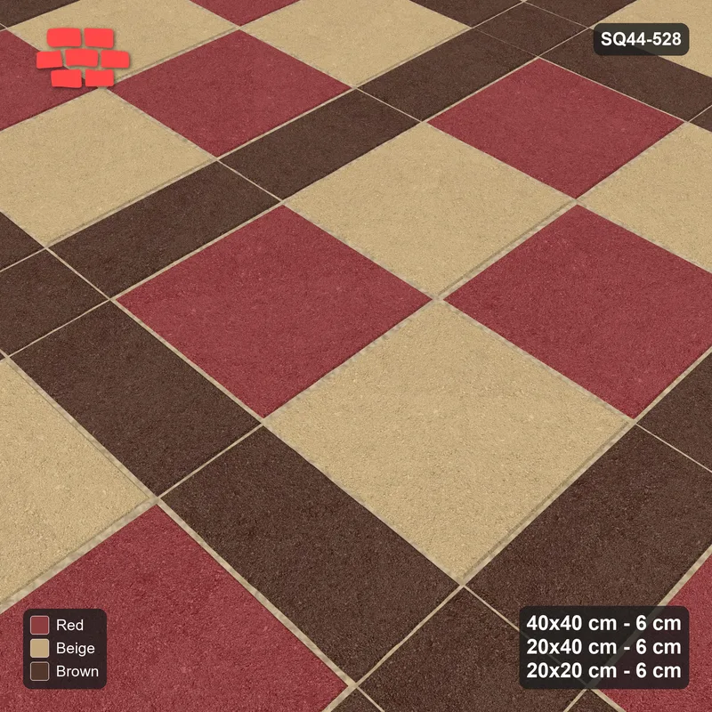 Interlock (Pasco) 40x40 cm · SQ44-528 · Panel Grid 2x3, Two-Tone Slabs, 320 cm - Tuscany · Side view Interlock (Pasco) 40x40 cm · SQ44-528 · Panel Grid 2x3, Two-Tone Slabs, 320 cm - Tuscany · Side view