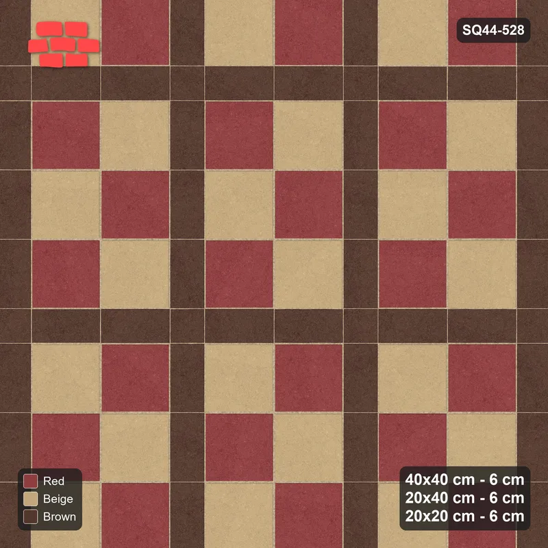 Interlock (Pasco) 40x40 cm · SQ44-528 · Panel Grid 2x3, Two-Tone Slabs, 320 cm - Tuscany · Top view Interlock (Pasco) 40x40 cm · SQ44-528 · Panel Grid 2x3, Two-Tone Slabs, 320 cm - Tuscany · Top view