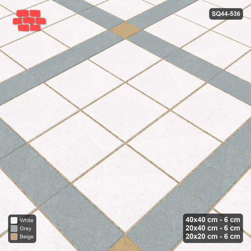 Interlock (Pasco) 40x40 cm · SQ44-536 · Panel Grid 3x3, Accent Crossings - Coastal · Side view Interlock (Pasco) 40x40 cm · SQ44-536 · Panel Grid 3x3, Accent Crossings - Coastal · Side view