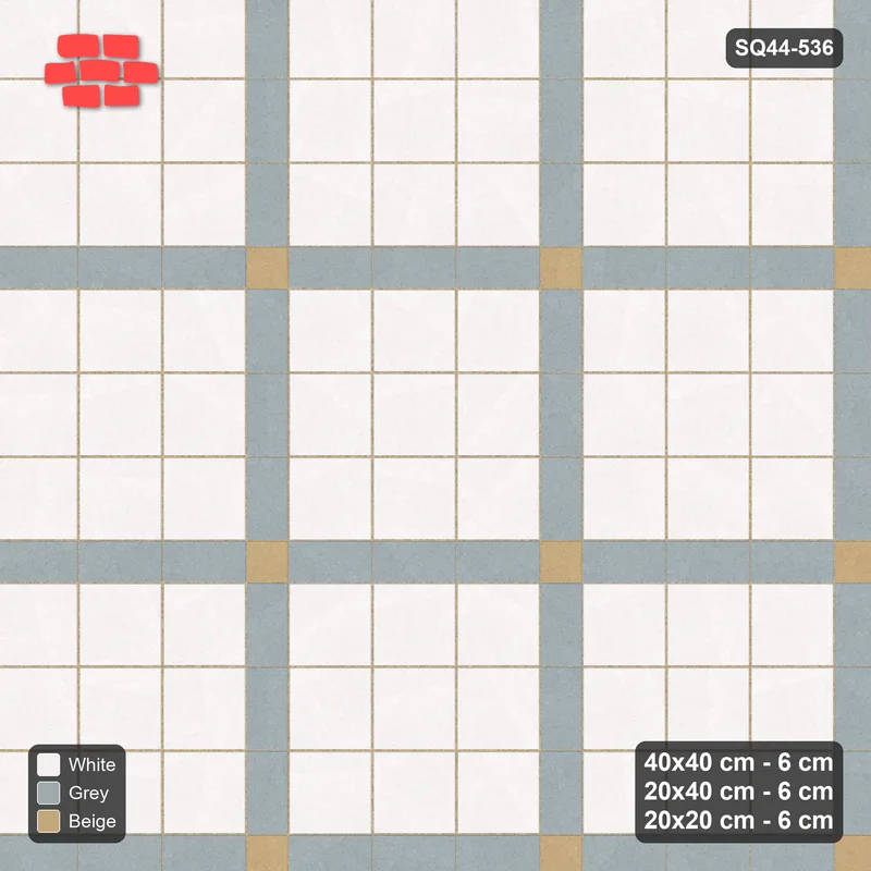 Interlock (Pasco) 40x40 cm · SQ44-536 · Panel Grid 3x3, Accent Crossings - Coastal · Top view Interlock (Pasco) 40x40 cm · SQ44-536 · Panel Grid 3x3, Accent Crossings - Coastal · Top view