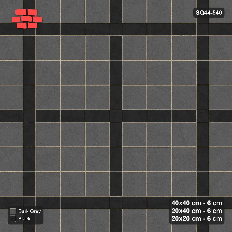 Interlock (Pasco) 40x40 cm · SQ44-540 · Panel Grid 3x3, Dark Plank Lines, Half Edges - Night Sky · Top view Interlock (Pasco) 40x40 cm · SQ44-540 · Panel Grid 3x3, Dark Plank Lines, Half Edges - Night Sky · Top view