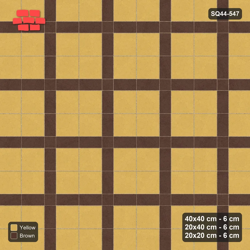 Interlock (Pasco) 40x40 cm · SQ44-547 · Panel Grid 2x2, Dark Plank Lines, 440 cm - Harvest · Top view Interlock (Pasco) 40x40 cm · SQ44-547 · Panel Grid 2x2, Dark Plank Lines, 440 cm - Harvest · Top view