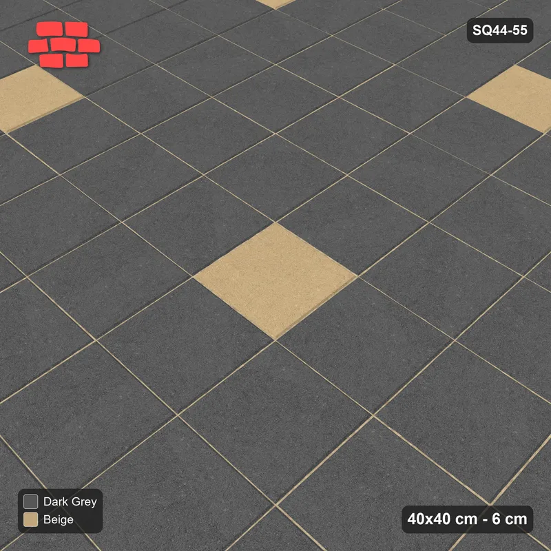 Interlock (Pasco) 40x40 cm · SQ44-55 · Sparse Accent Squares · Side view Interlock (Pasco) 40x40 cm · SQ44-55 · Sparse Accent Squares · Side view