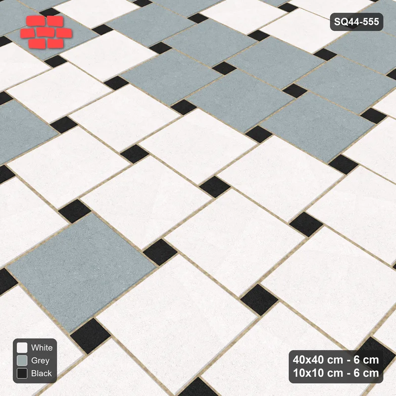 Interlock (Pasco) 40x40 cm · SQ44-555 · Lattice 40+10, Tonal Blend - Tuxedo · Side view Interlock (Pasco) 40x40 cm · SQ44-555 · Lattice 40+10, Tonal Blend - Tuxedo · Side view