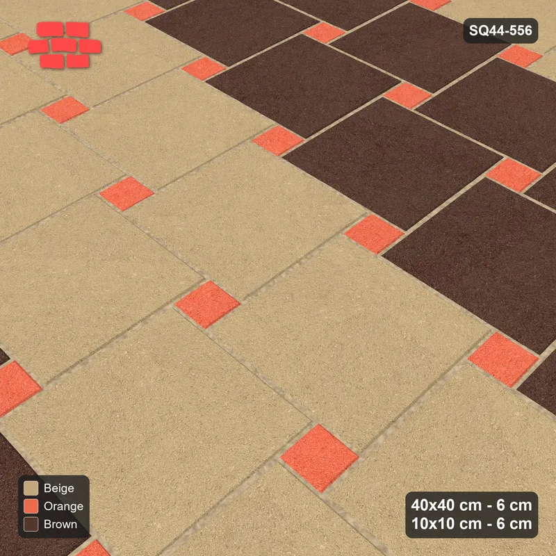 Interlock (Pasco) 40x40 cm · SQ44-556 · Lattice 40+10, Diagonal Stripes (Mirrored) - Autumn · Side view Interlock (Pasco) 40x40 cm · SQ44-556 · Lattice 40+10, Diagonal Stripes (Mirrored) - Autumn · Side view