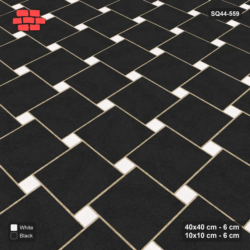 Interlock (Pasco) 40x40 cm · SQ44-559 · Lattice 40+10, Swapped - Contrast · Side view Interlock (Pasco) 40x40 cm · SQ44-559 · Lattice 40+10, Swapped - Contrast · Side view