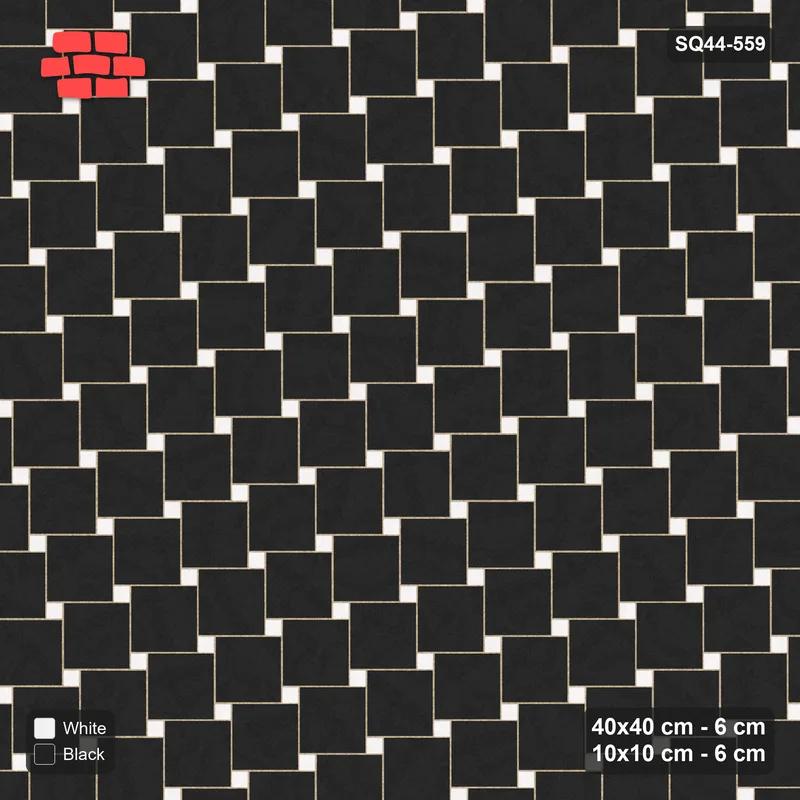 Interlock (Pasco) 40x40 cm · SQ44-559 · Lattice 40+10, Swapped - Contrast · Top view Interlock (Pasco) 40x40 cm · SQ44-559 · Lattice 40+10, Swapped - Contrast · Top view