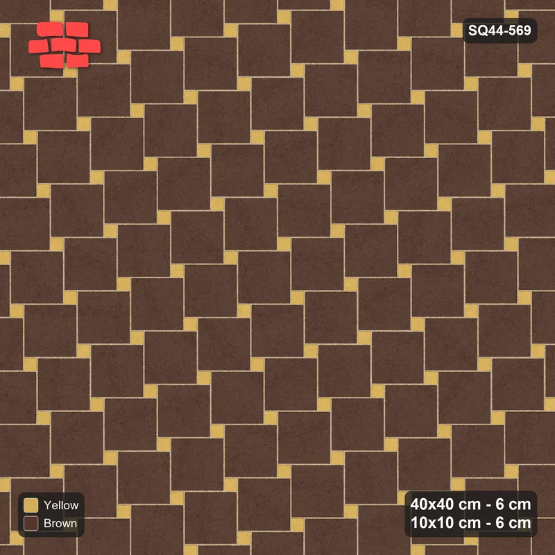 Interlock (Pasco) 40x40 cm · SQ44-569 · Lattice 40+10, Swapped - Harvest · Top view Interlock (Pasco) 40x40 cm · SQ44-569 · Lattice 40+10, Swapped - Harvest · Top view