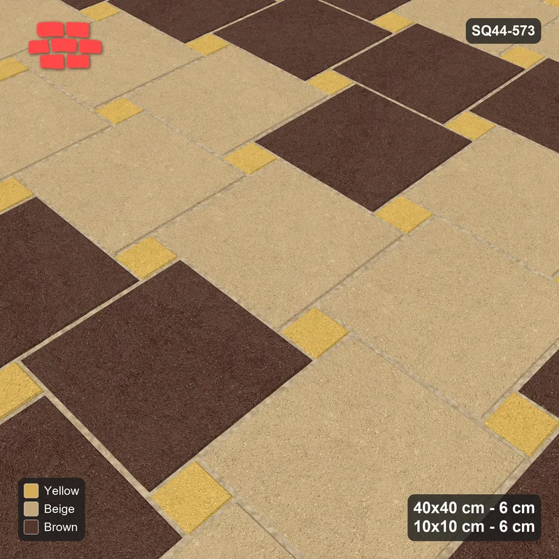 Interlock (Pasco) 40x40 cm · SQ44-573 · Lattice 40+10, Tonal Blend + Kerb - Harvest Gold · Side view Interlock (Pasco) 40x40 cm · SQ44-573 · Lattice 40+10, Tonal Blend + Kerb - Harvest Gold · Side view