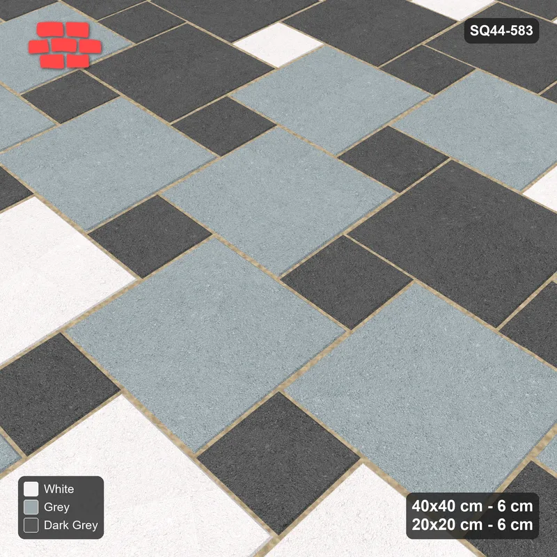 Interlock (Pasco) 40x40 cm · SQ44-583 · Ombre Lattice, Course Gradient, Light to Dark, 320 cm · Side view Interlock (Pasco) 40x40 cm · SQ44-583 · Ombre Lattice, Course Gradient, Light to Dark, 320 cm · Side view