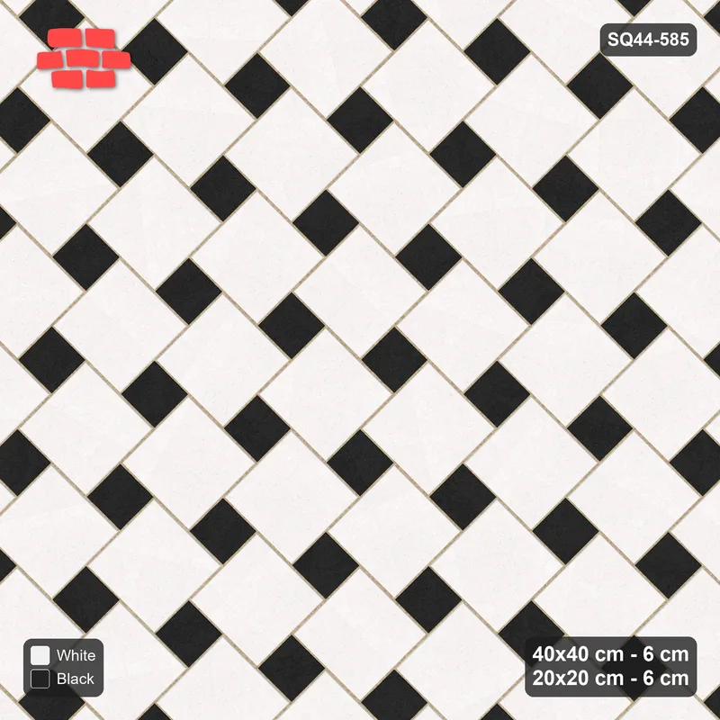 Interlock (Pasco) 40x40 cm · SQ44-585 · 45 Degree Offset Lattice, Accents, Kerb Frame, 325 cm · Top view Interlock (Pasco) 40x40 cm · SQ44-585 · 45 Degree Offset Lattice, Accents, Kerb Frame, 325 cm · Top view