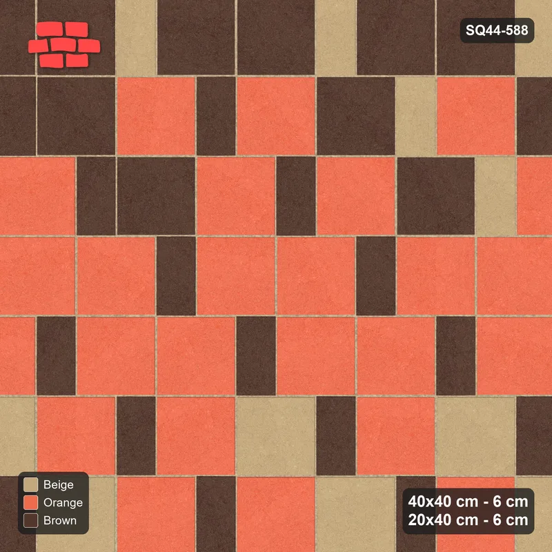Interlock (Pasco) 40x40 cm · SQ44-588 · Ombre Slab Step, Course Gradient, Light to Dark, 400 cm · Top view Interlock (Pasco) 40x40 cm · SQ44-588 · Ombre Slab Step, Course Gradient, Light to Dark, 400 cm · Top view