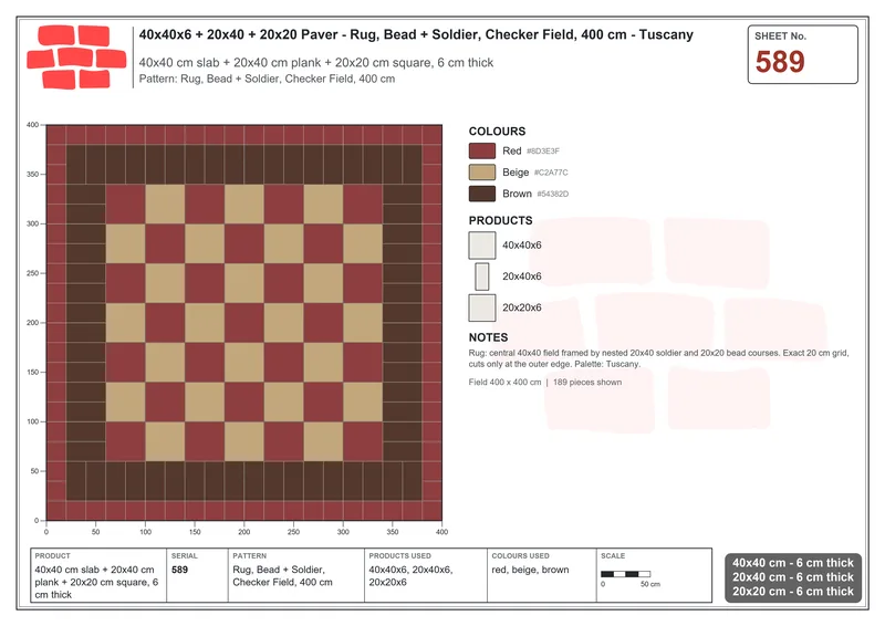 Interlock (Pasco) 40x40 cm · SQ44-589 · Rug, Bead + Soldier, Checker Field, 400 cm · Laying plan Interlock (Pasco) 40x40 cm · SQ44-589 · Rug, Bead + Soldier, Checker Field, 400 cm · Laying plan