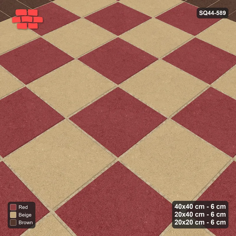 Interlock (Pasco) 40x40 cm · SQ44-589 · Rug, Bead + Soldier, Checker Field, 400 cm · Side view Interlock (Pasco) 40x40 cm · SQ44-589 · Rug, Bead + Soldier, Checker Field, 400 cm · Side view
