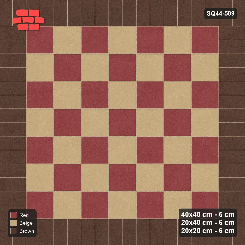 Interlock (Pasco) 40x40 cm · SQ44-589 · Rug, Bead + Soldier, Checker Field, 400 cm · Top view Interlock (Pasco) 40x40 cm · SQ44-589 · Rug, Bead + Soldier, Checker Field, 400 cm · Top view