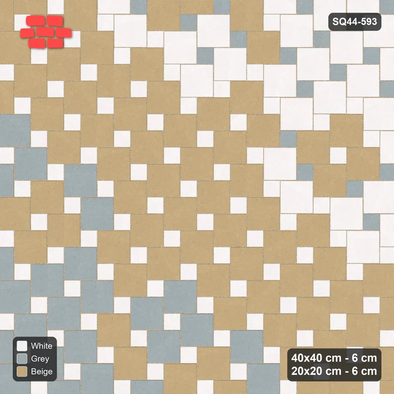 Interlock (Pasco) 40x40 cm · SQ44-593 · Ombre Lattice, Diagonal Gradient, Dark to Light, 480 cm · Top view Interlock (Pasco) 40x40 cm · SQ44-593 · Ombre Lattice, Diagonal Gradient, Dark to Light, 480 cm · Top view