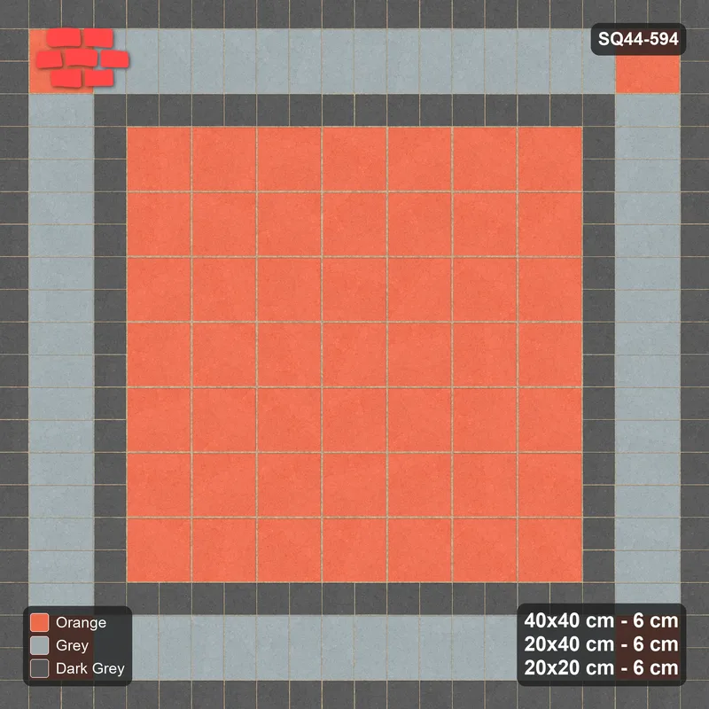 Interlock (Pasco) 40x40 cm · SQ44-594 · Rug, Bead + Soldier + Bead, Corner Keys, Stack Field, 440 cm · Top view Interlock (Pasco) 40x40 cm · SQ44-594 · Rug, Bead + Soldier + Bead, Corner Keys, Stack Field, 440 cm · Top view