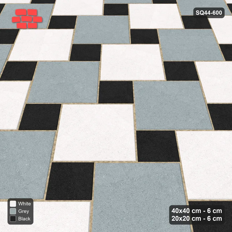 Interlock (Pasco) 40x40 cm · SQ44-600 · 45 Degree Offset Lattice, Chequer, Kerb Frame, 370 cm · Side view Interlock (Pasco) 40x40 cm · SQ44-600 · 45 Degree Offset Lattice, Chequer, Kerb Frame, 370 cm · Side view
