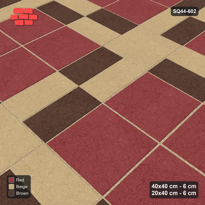 Interlock (Pasco) 40x40 cm · SQ44-602 · Double Pinwheel, Alternating Planks, Radial, Left Hand, Kerb · Side view Interlock (Pasco) 40x40 cm · SQ44-602 · Double Pinwheel, Alternating Planks, Radial, Left Hand, Kerb · Side view
