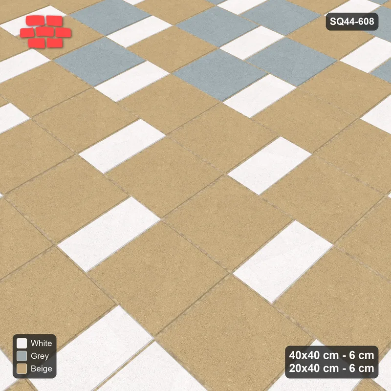 Interlock (Pasco) 40x40 cm · SQ44-608 · Ombre Slab Step, Diagonal Gradient, Dark to Light, 480 cm · Side view Interlock (Pasco) 40x40 cm · SQ44-608 · Ombre Slab Step, Diagonal Gradient, Dark to Light, 480 cm · Side view