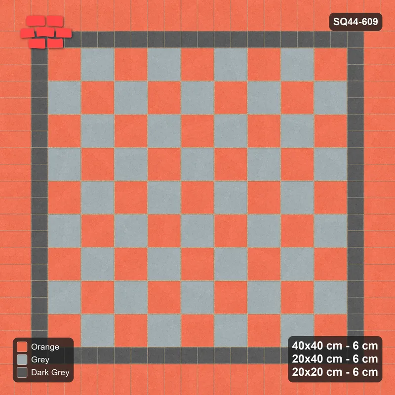 Interlock (Pasco) 40x40 cm · SQ44-609 · Rug, Soldier + Bead, Checker Field, 480 cm · Top view Interlock (Pasco) 40x40 cm · SQ44-609 · Rug, Soldier + Bead, Checker Field, 480 cm · Top view
