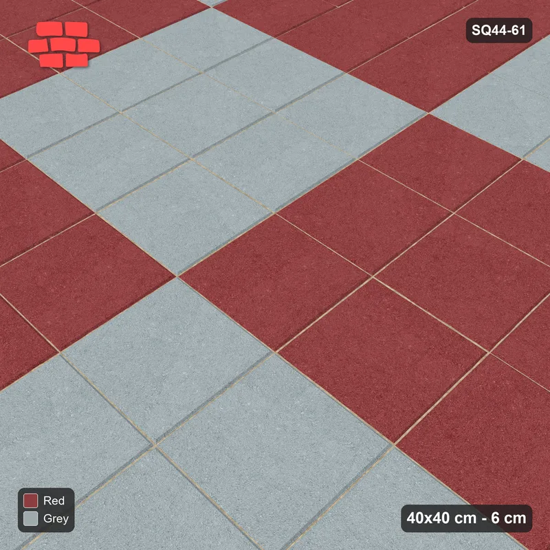 Interlock (Pasco) 40x40 cm · SQ44-61 · Triple Unit Checker · Side view Interlock (Pasco) 40x40 cm · SQ44-61 · Triple Unit Checker · Side view