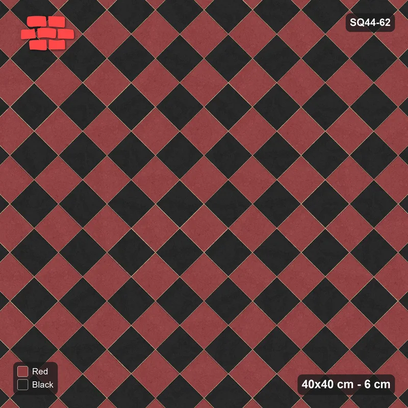 Interlock (Pasco) 40x40 cm · SQ44-62 · Diagonal Checkerboard · Top view Interlock (Pasco) 40x40 cm · SQ44-62 · Diagonal Checkerboard · Top view
