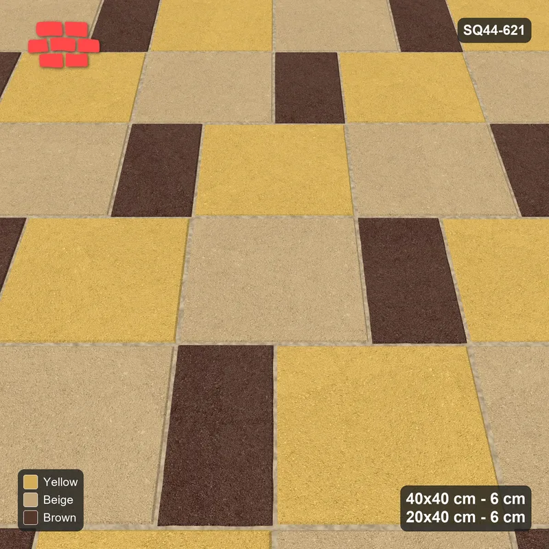 Interlock (Pasco) 40x40 cm · SQ44-621 · 45 Degree Slab Step, Alternating, Right, Kerb Frame, 380 cm · Side view Interlock (Pasco) 40x40 cm · SQ44-621 · 45 Degree Slab Step, Alternating, Right, Kerb Frame, 380 cm · Side view