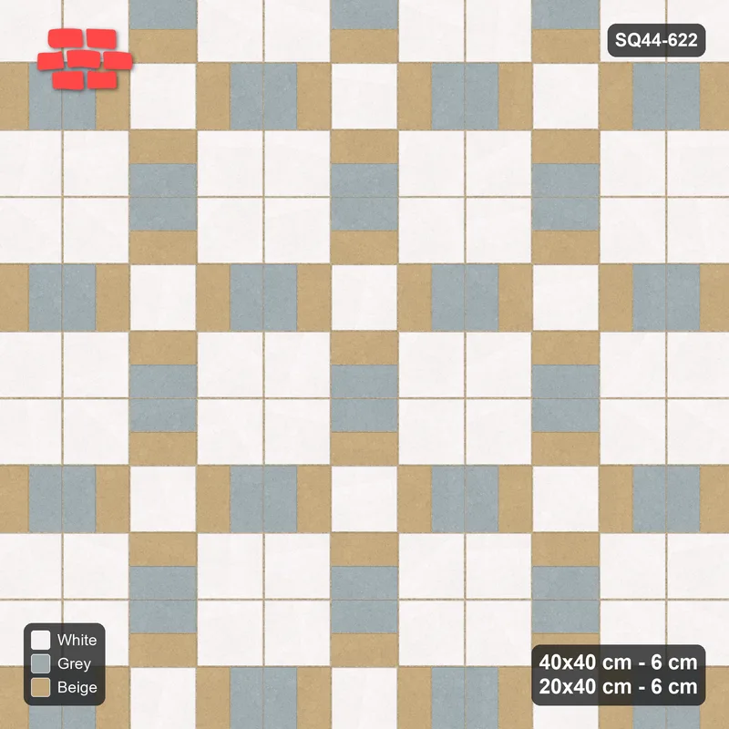 Interlock (Pasco) 40x40 cm · SQ44-622 · Double Pinwheel, Alternating Planks, Tangential, Left Hand · Top view Interlock (Pasco) 40x40 cm · SQ44-622 · Double Pinwheel, Alternating Planks, Tangential, Left Hand · Top view