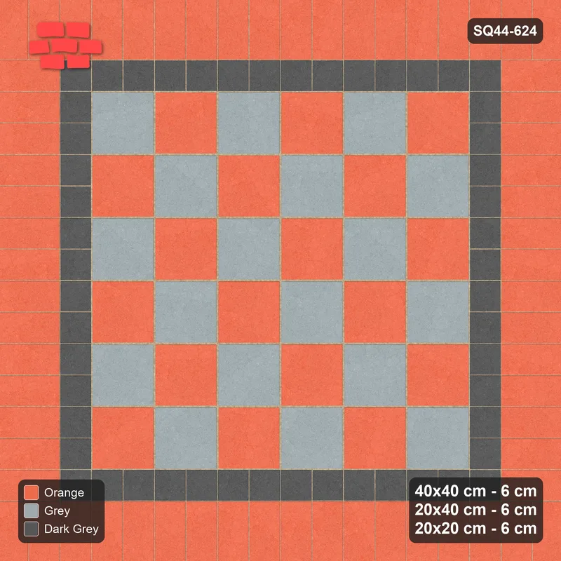Interlock (Pasco) 40x40 cm · SQ44-624 · Rug, Bead + Soldier + Bead, Checker Field, 400 cm · Top view Interlock (Pasco) 40x40 cm · SQ44-624 · Rug, Bead + Soldier + Bead, Checker Field, 400 cm · Top view