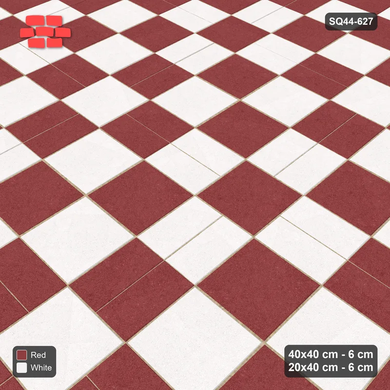Interlock (Pasco) 40x40 cm · SQ44-627 · Double Pinwheel, Module Chequer, Radial, 560 cm · Side view Interlock (Pasco) 40x40 cm · SQ44-627 · Double Pinwheel, Module Chequer, Radial, 560 cm · Side view