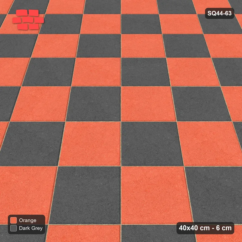 Interlock (Pasco) 40x40 cm · SQ44-63 · Diagonal Checkerboard · Side view Interlock (Pasco) 40x40 cm · SQ44-63 · Diagonal Checkerboard · Side view