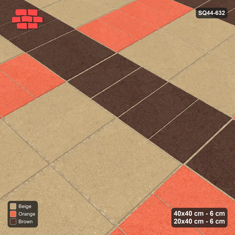 Interlock (Pasco) 40x40 cm · SQ44-632 · Double Pinwheel, H-V Planks, Tangential, Accent Centre · Side view Interlock (Pasco) 40x40 cm · SQ44-632 · Double Pinwheel, H-V Planks, Tangential, Accent Centre · Side view