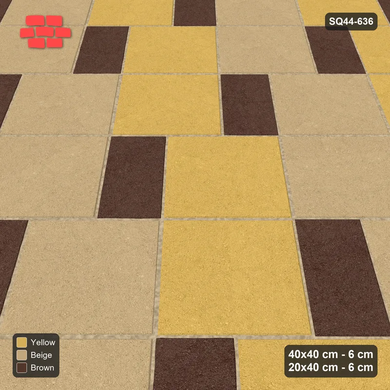 Interlock (Pasco) 40x40 cm · SQ44-636 · 45 Degree Slab Step, Checker, Right, Kerb Frame, 365 cm · Side view Interlock (Pasco) 40x40 cm · SQ44-636 · 45 Degree Slab Step, Checker, Right, Kerb Frame, 365 cm · Side view