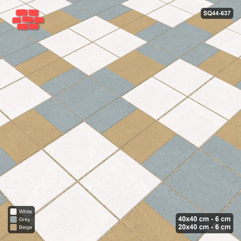 Interlock (Pasco) 40x40 cm · SQ44-637 · Double Pinwheel, Alternating Planks, Tangential, Right Hand · Side view Interlock (Pasco) 40x40 cm · SQ44-637 · Double Pinwheel, Alternating Planks, Tangential, Right Hand · Side view