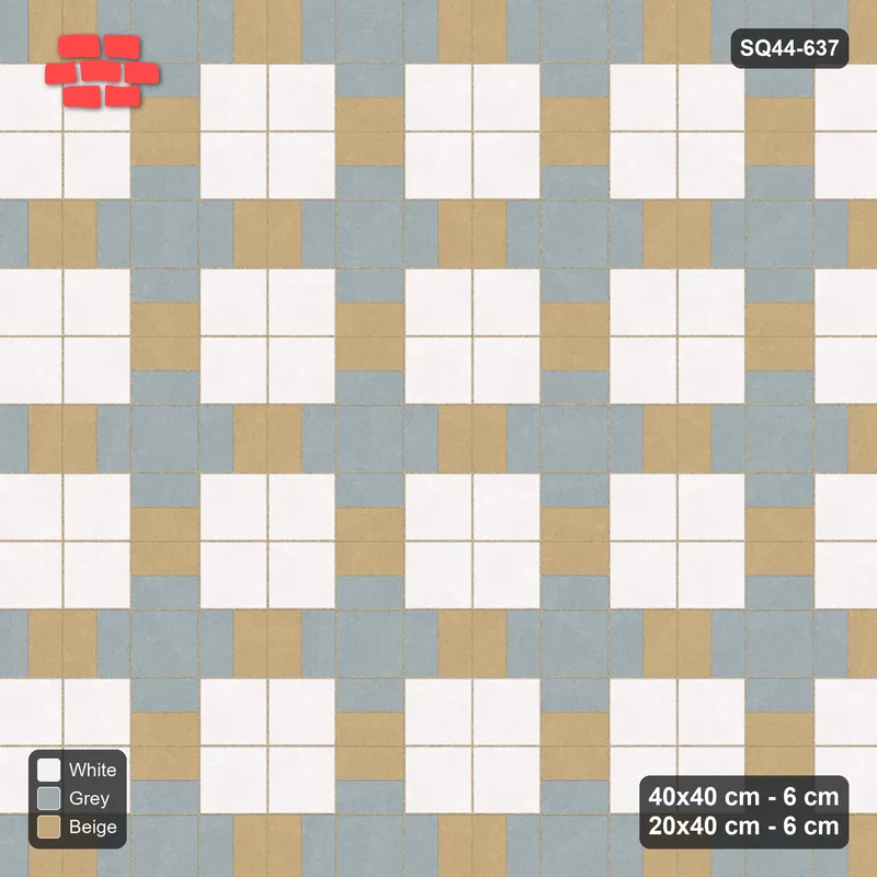 Interlock (Pasco) 40x40 cm · SQ44-637 · Double Pinwheel, Alternating Planks, Tangential, Right Hand · Top view Interlock (Pasco) 40x40 cm · SQ44-637 · Double Pinwheel, Alternating Planks, Tangential, Right Hand · Top view