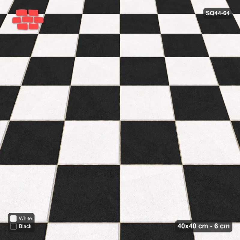 Interlock (Pasco) 40x40 cm · SQ44-64 · Diagonal Checkerboard · Side view Interlock (Pasco) 40x40 cm · SQ44-64 · Diagonal Checkerboard · Side view