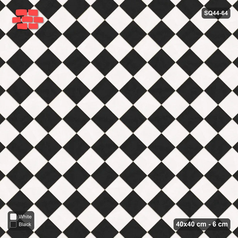 Interlock (Pasco) 40x40 cm · SQ44-64 · Diagonal Checkerboard · Top view Interlock (Pasco) 40x40 cm · SQ44-64 · Diagonal Checkerboard · Top view