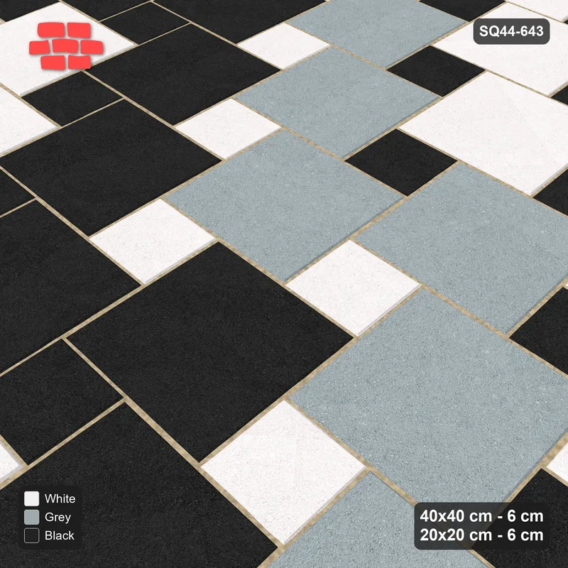 Interlock (Pasco) 40x40 cm · SQ44-643 · Ombre Lattice, Diagonal Bands, Dark to Light, 320 cm · Side view Interlock (Pasco) 40x40 cm · SQ44-643 · Ombre Lattice, Diagonal Bands, Dark to Light, 320 cm · Side view