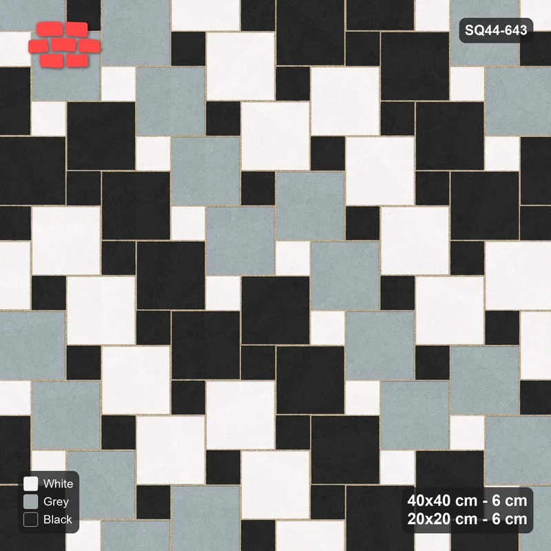 Interlock (Pasco) 40x40 cm · SQ44-643 · Ombre Lattice, Diagonal Bands, Dark to Light, 320 cm · Top view Interlock (Pasco) 40x40 cm · SQ44-643 · Ombre Lattice, Diagonal Bands, Dark to Light, 320 cm · Top view