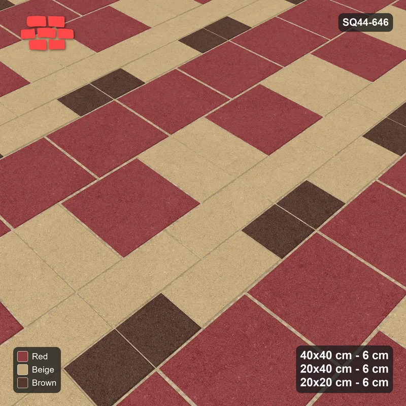 Interlock (Pasco) 40x40 cm · SQ44-646 · 3-Size Ashlar, Size Tones, 120x80 Block, Mix 52, 440 cm · Side view Interlock (Pasco) 40x40 cm · SQ44-646 · 3-Size Ashlar, Size Tones, 120x80 Block, Mix 52, 440 cm · Side view