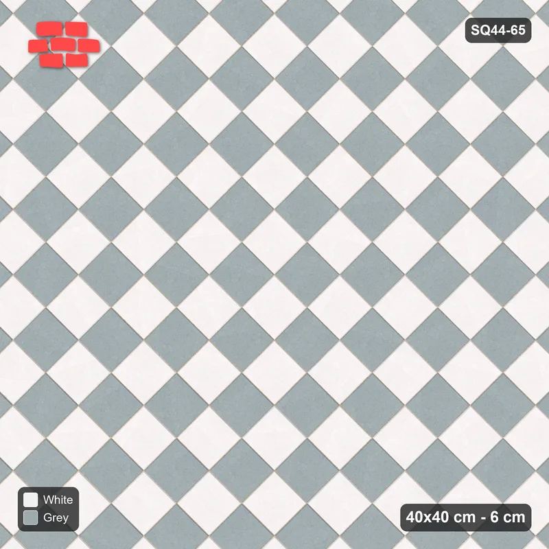 Interlock (Pasco) 40x40 cm · SQ44-65 · Diagonal Checkerboard · Top view Interlock (Pasco) 40x40 cm · SQ44-65 · Diagonal Checkerboard · Top view