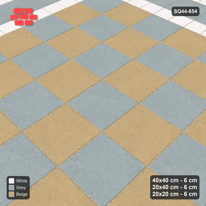 Interlock (Pasco) 40x40 cm · SQ44-654 · Rug, Bead + Soldier + Bead, Checker Field, 440 cm · Side view Interlock (Pasco) 40x40 cm · SQ44-654 · Rug, Bead + Soldier + Bead, Checker Field, 440 cm · Side view