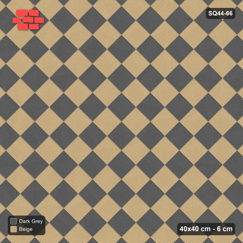 Interlock (Pasco) 40x40 cm · SQ44-66 · Diagonal Checkerboard · Top view Interlock (Pasco) 40x40 cm · SQ44-66 · Diagonal Checkerboard · Top view