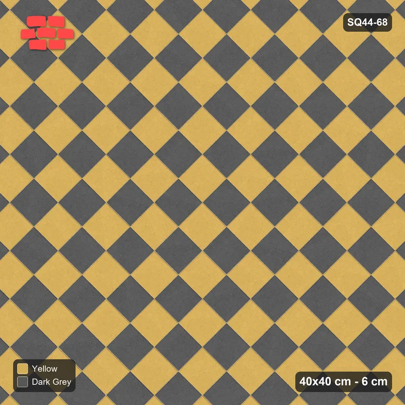 Interlock (Pasco) 40x40 cm · SQ44-68 · Diagonal Checkerboard · Top view Interlock (Pasco) 40x40 cm · SQ44-68 · Diagonal Checkerboard · Top view